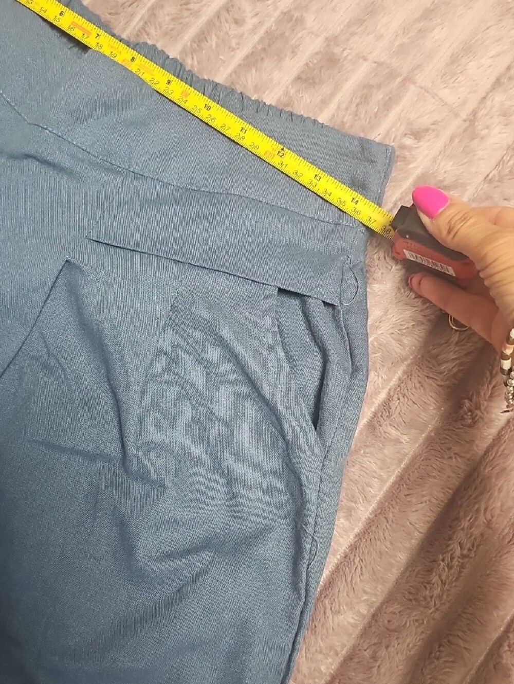 Wide Leg High-Rise Pants in Blue - Picture 2 of 6